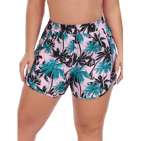 Women's 5" High Waisted Swim Board Shorts UPF 50+ Quick Dry Swim Shorts with Pockets and Liner