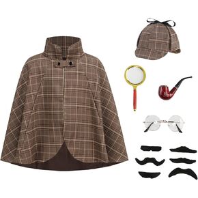 Colorful House Kid's Detective Cape Multiple Accessories for Cosplay Costume