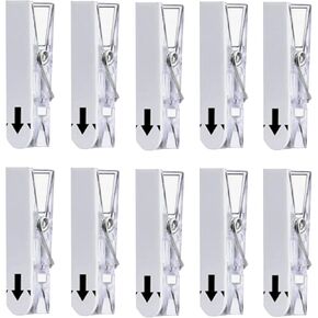 30 Pieces Hanging Wall Clips with Sticky Strips, 1.4*0.3IN Plastic Hanging Clips for Pictures Poster Photo Halloween Christmas Decorations (Clear）