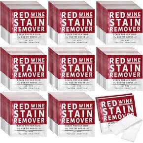 Loopeer 50 Pack Red Wine Stain Remover Wipes Stain Prevention Teeth Wipes Wine Wipes for Teeth Stain Wipes Prevent Wine Stained Lips and Tooth