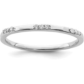 Sonia Jewels 925 Sterling Silver Diamond Wedding Band RIng (.05 cttw.) (1mm)