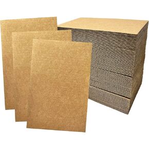 Cardboard Sheets, Premium Brown Kraft Corrugated Cardboard Divider Inserts Bulk Flat for Shipping, Mailing, DIY Décor and Crafts (3.5x4.5 inch, 200 Pack)