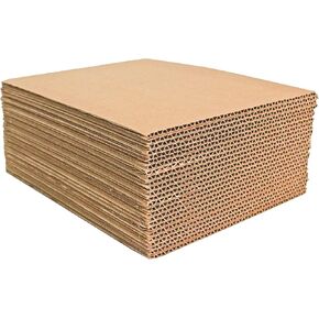 Corrugated Cardboard Filler Insert Sheet Pads 1/8" Thick - 8.5 x 11 Inches for packing, mailing, and crafts - 25 Pack