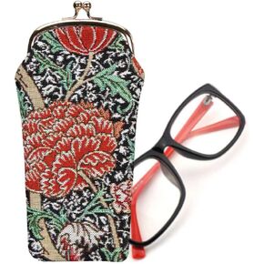 Signare Tapestry Glasses Case for Women Eyeglass Pouch With William Morris The Cray Design (GPCH-CRAY)
