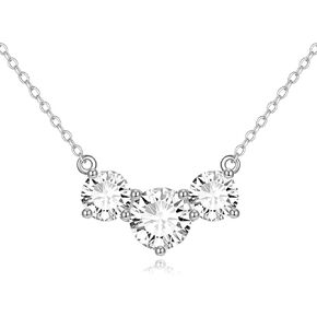 14K Solid Gold Moissanite Necklace for Women 1.5 CT EF Color Created Diamond Pendant Round/Teardrop/Heart Moissanite Pendant Diamond Solitaire Necklace Gift for Mother Mom Wife Girlfriend