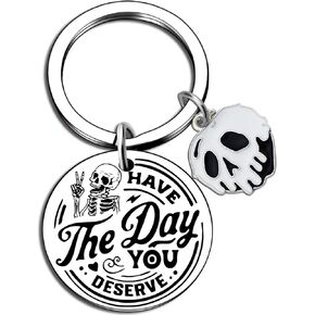 Skull Gifts For Women Quirky Keychain Funny Halloween Goth Witchy Gifts For Women Men Spooky Skull Decor Halloween Skulls Decor