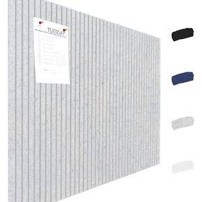 Large Cork Boards for Walls Alternative - 12 Pack Felt Wall Tiles, Slat Wall Panel, Felt Bulletin Board, Pinboard 48 x 36 for Office Home Decor - Light Grey