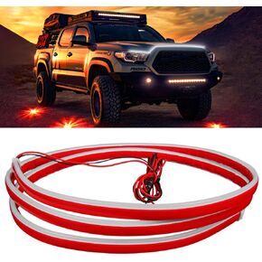 Car LED Hood Light Strip, 94 Inch Flexible Waterproof Daytime Running Lights for Car, Universal Engine Cover Decoration Accessories, Dynamic Scan Start-up Effect