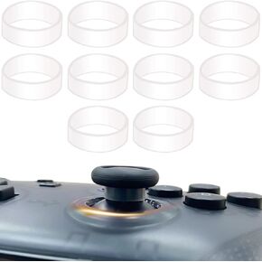 10-Pcs Clear Joystick Protectors, Transparent Silicone Elastic Joystick Protective Ring Compatible with Steam Deck PS5 PS4 Xbox Switch Pro Game Controller