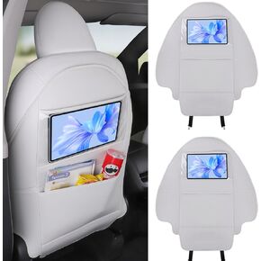 NEW UPGRADED for Tesla Back Seat Protector,Kick Mats for Tesla Model Y/3/S/X 2024 Backseat Cover Organizer with Touch Screen Tablet Holder,Back Seat Covers Leather Protection(NOT fit 2024 M3P)