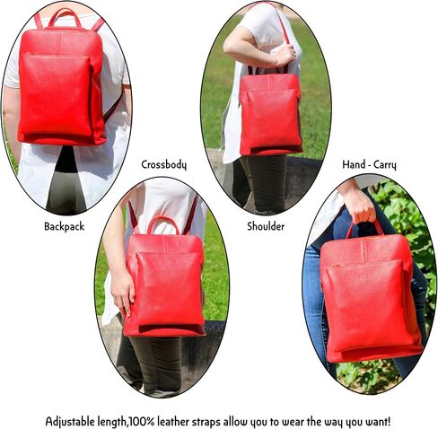 Convertible Backpack Purse, Genuine Italian Leather, 4 in 1 Design - Ideal For Travel, Work & Everyday Use in Saudi Arabia