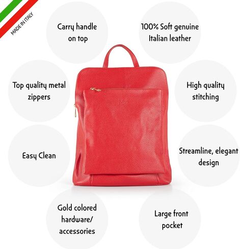 Convertible Backpack Purse, Genuine Italian Leather, 4 in 1 Design - Ideal For Travel, Work & Everyday Use in Saudi Arabia