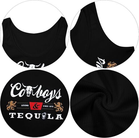 Western Cowgirl Tank Tops Women Country Music Crop Top Sleeveless Cowboy Graphic Cami Shirt in Saudi Arabia