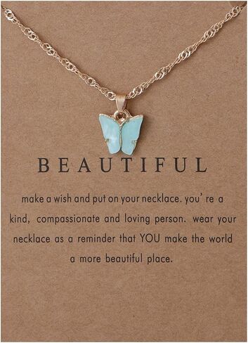 9Pcs Bohemian Butterfly Pendant Necklace Set,Dainty Adjustable Acrylic Colorful Insect Chain Necklace Minimalist Choker Necklace for Women Lover Jewelry Gift in Saudi Arabia