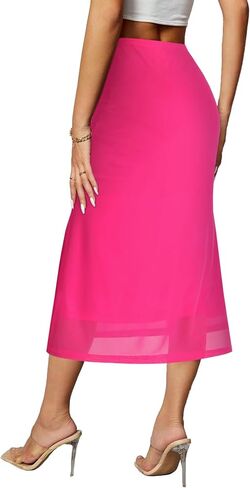 Avanova Women Mesh Mermaid Bodycon Skirts High Waisted Fishtail Midi Skirts in Saudi Arabia