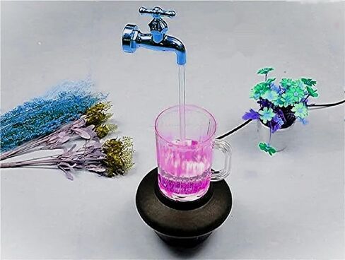 كوب البيرة السحري LED - نافورة سطح الطاولة متغيرة الألوان، مصباح وهمي للصنبور العائم للبار، ضوء ليلي وديكور داخلي، مثالي للمنزل والحانة والمكتب بالولايات المتحدة الأمريكية in Kuwait