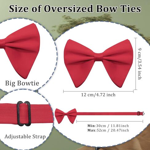 Oversized Bow Ties for Men, Mens Bow Tie Solid Color Pretied Bowtie Big Bowties for Tuxedo Wedding Banquets Party in Kuwait