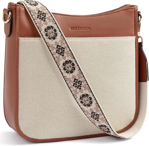 BOSTANTEN Crossbody Bags for Women Trendy Vegan Leather Hobo Purses Shoulder Handbags With Wide Shoulder Strap in Kuwait