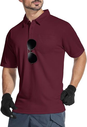 LLdress Men's Polo Golf Shirt Short Sleeve T-Shirts Pique Collared Shirts with Pocket in Saudi Arabia