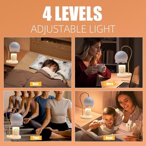 Candle Warmer Lamp, Flower Electric Candle Lamp Warmer with Timer & Dimmer, Marble Base & Gold Frame, Wax Melt Warmer with 2 Bulbs for Home Decor, Gifts for Her/Mom, White-Lily of The Valley in Saudi Arabia