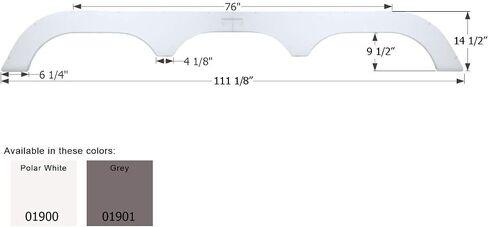 ICON 01901 Triple Axle Fender Skirt FS1900 for Fleetwood - Gray in Kuwait