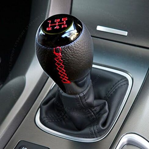 LT Sport 6 سرعات ناقل الحركة اليدوي مقبض ناقل الحركة PVC جلد ألومنيوم أسود مقبض تروس in Kuwait