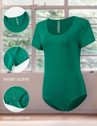 Women's Short Sleeve Bodysuit, Crew Neck Tops, Basic T-Shirt Bodysuit for Women in Saudi Arabia