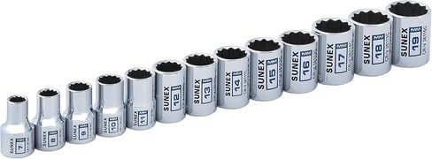 13Piece 3/8" Drive Chrome Socket Rail 12Pt Metric Standard in Saudi Arabia