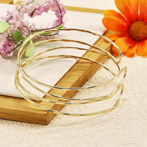 Arm Cuff for Women 18k Gold Plated Arm Bracelet Upper Arm Cuffs Jewelry Thin Arm Cuff Silver Minimalist Arm Bangle Bracelet for Cool in Kuwait