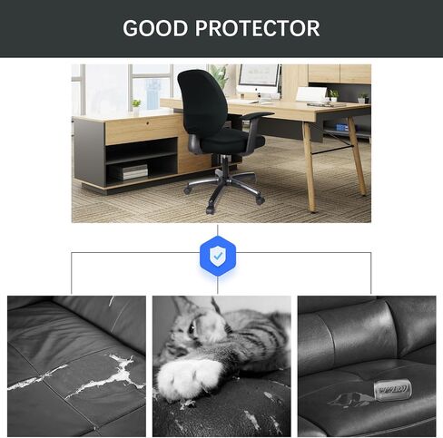 WOMACO Office Computer Chair Cover with Armrest Covers, Stretch Universal Rotating Rolling Desk Chair Slipcover, 4 PCS Stretchable Office Chair Seat Protector (Black, with Armrest Covers) in Saudi Arabia