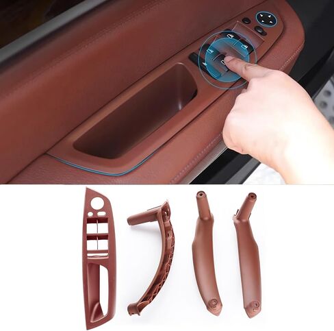 Car Door Handle Accessories Compatible with BMW X5 E70 07-13 / X6 E71 08-14 Door Pull Handle, Interior Door Handles Replace Trim Cover,3.0si 4.8i 30i 48i 35d 30i 50i 35i (Reddish Brown) in Saudi Arabia