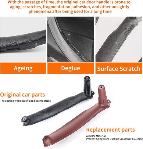 Car Door Handle Accessories Compatible with BMW X5 E70 07-13 / X6 E71 08-14 Door Pull Handle, Interior Door Handles Replace Trim Cover,3.0si 4.8i 30i 48i 35d 30i 50i 35i (Reddish Brown) in Saudi Arabia