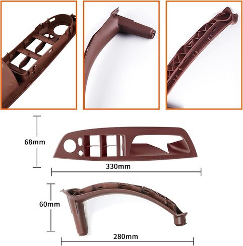 Car Door Handle Accessories Compatible with BMW X5 E70 07-13 / X6 E71 08-14 Door Pull Handle, Interior Door Handles Replace Trim Cover,3.0si 4.8i 30i 48i 35d 30i 50i 35i (Reddish Brown) in Saudi Arabia