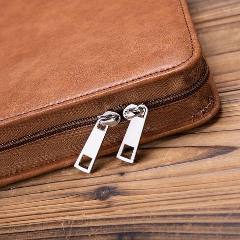 Leather Portfolio with 3 Ring Binder, Vegan Leather Padfolio Zippered, A4 Notebook Holder Laptop Sleeve Professional Business Organizer Gift for Men and Women, Black in Saudi Arabia