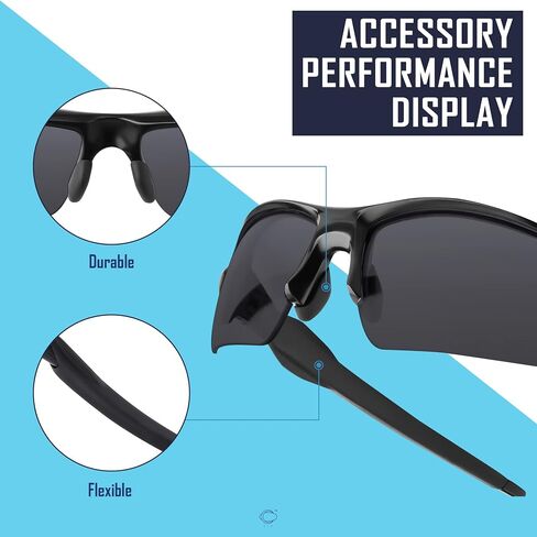 SAUCER Replacement Nose Pieces Pads & Earsocks Temple Sleeve Rubber Kit Compatible with Oakley Flak 2.0|Flak 2.0 XL Sunglass in Kuwait