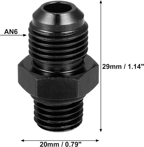 X AUTOHAUX أسود 6AN ذكر إلى M18 x 1.5 مم ذكر متري خيط تركيب محول مضيئة الاتحاد المقرنة خط زيت الوقود خرطوم نهاية سبائك الألومنيوم المناسب محول للسيارة in Saudi Arabia