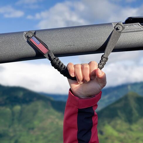 BESTAOO Roll Bar Grab Handles Paracord Grip Handle for Ford Bronco Accessories 2021 2022 2023 2024, 2 Pack (Black) in Kuwait