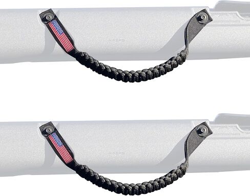 BESTAOO Roll Bar Grab Handles Paracord Grip Handle for Ford Bronco Accessories 2021 2022 2023 2024, 2 Pack (Black) in Kuwait