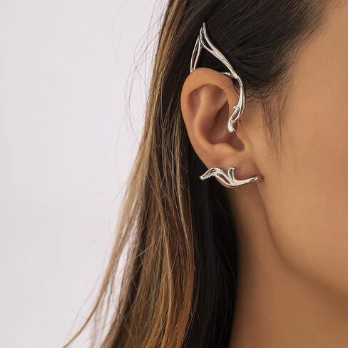 Elf Ear Cuff Fairy Ear Cuffs Cosplay Climber Earrings Non Pierced Wraps Fairy Accessories for Women 2Pcs in Saudi Arabia
