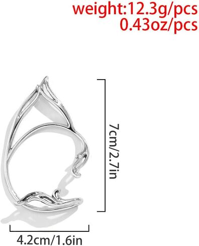 Elf Ear Cuff Fairy Ear Cuffs Cosplay Climber Earrings Non Pierced Wraps Fairy Accessories for Women 2Pcs in Saudi Arabia