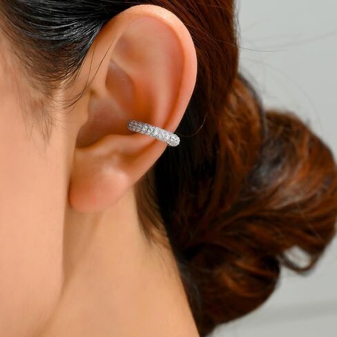 Non Pierced Crystal Ear Cuff Earrings for Teens,14K Gold Plated Cubic Zirconia Hoop Huggie Cartilage Earrings Party Chunky Clip On Earrings Jewelry in Saudi Arabia