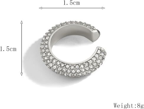 Non Pierced Crystal Ear Cuff Earrings for Teens,14K Gold Plated Cubic Zirconia Hoop Huggie Cartilage Earrings Party Chunky Clip On Earrings Jewelry in Saudi Arabia