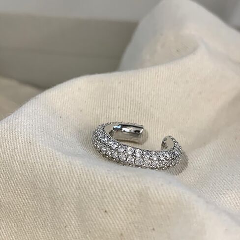 Non Pierced Crystal Ear Cuff Earrings for Teens,14K Gold Plated Cubic Zirconia Hoop Huggie Cartilage Earrings Party Chunky Clip On Earrings Jewelry in Saudi Arabia