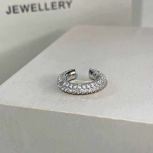 Non Pierced Crystal Ear Cuff Earrings for Teens,14K Gold Plated Cubic Zirconia Hoop Huggie Cartilage Earrings Party Chunky Clip On Earrings Jewelry in Saudi Arabia