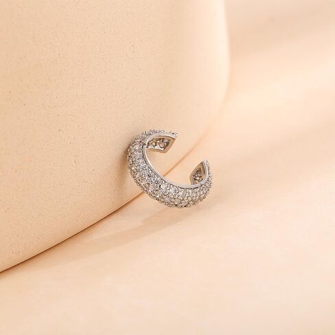 Non Pierced Crystal Ear Cuff Earrings for Teens,14K Gold Plated Cubic Zirconia Hoop Huggie Cartilage Earrings Party Chunky Clip On Earrings Jewelry in Saudi Arabia