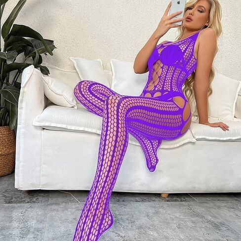 Women's Mesh Fishnet Lingerie Baby Dolls Mini Dress Free Size Bodysuit See Through Shirts in Saudi Arabia