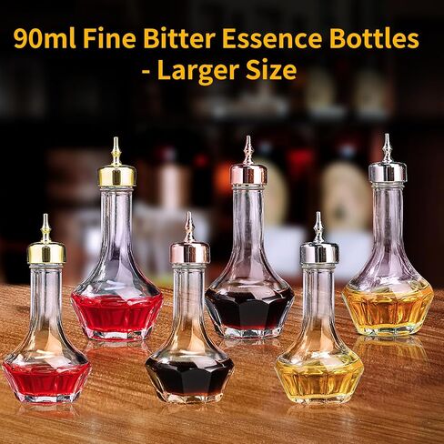 SuproBarware Bitter Bottle and Mixing glass – Glass Bitter Bottle with Dash Top, 1.7oz/50ml, Great for Bartender, Home Bar (clear 9 pack) in Saudi Arabia