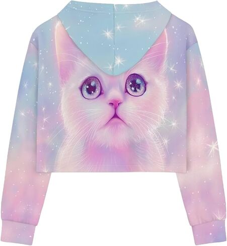 Long Sleeve Crop Tops for Girls 5-14Years Kids Hoodies & Sweatshirt in Kuwait