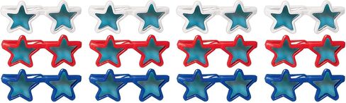 نظارات شمسية من Amscan Child Star، مقاس 5.75 بوصة × 9.5 بوصة، أحمر/أبيض/أزرق، 12 قطعة في كل عبوة (394523) in Saudi Arabia