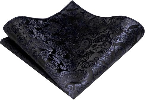 JEMYGINS Mens Paisley Tie and Pre-tied Paisley Bow Tie with Pocket Square Cufflinks Clip Set in Kuwait